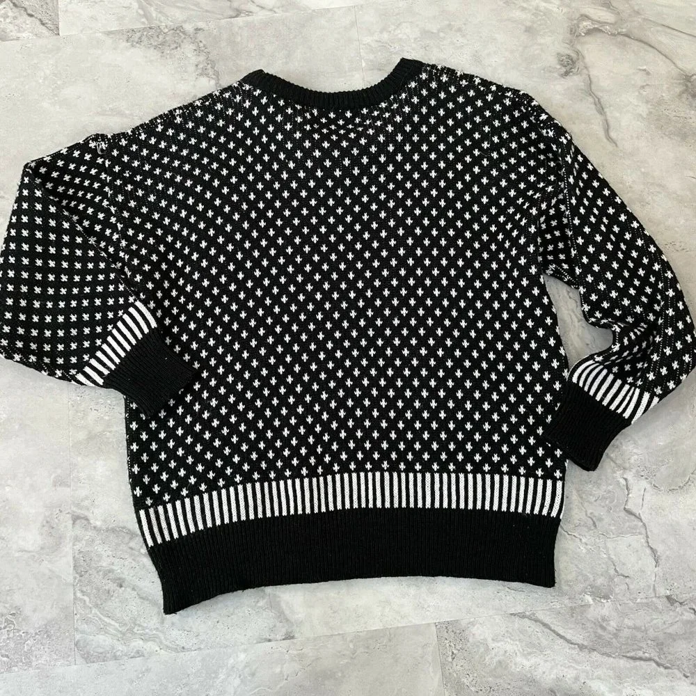 Adrian Spencer Vintage Shapes Color 3D 80’s Sweater Size Large L‎ Black